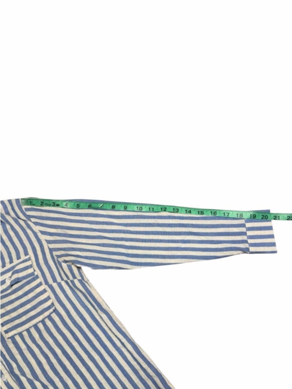 Boutique RSWO Blue & White Stripe Long Sleeve Button Down - Size Small - Picture 16 of 16